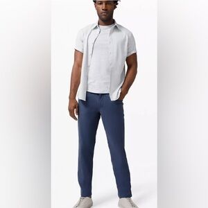 Lululemon Commission Chino Classic Fit Warpstreme stretch pockets Blue Pant 33